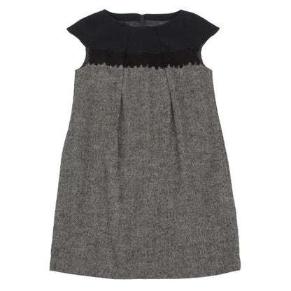 HIROKO BIS Wool Blend Herringbone Tweed Dress Gray Size 11