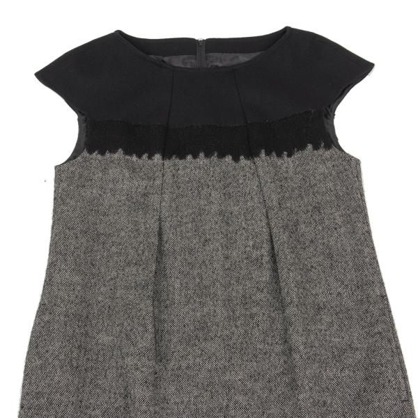 HIROKO BIS Wool Blend Herringbone Tweed Dress Gray Size 11