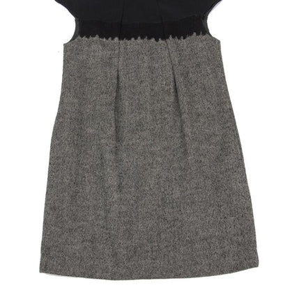 HIROKO BIS Wool Blend Herringbone Tweed Dress Gray Size 11