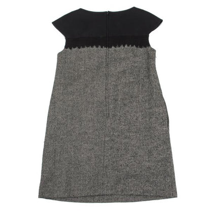 HIROKO BIS Wool Blend Herringbone Tweed Dress Gray Size 11