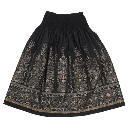 HIROKO BIS Poly Jacquard Pleated Midi Skirt Black Size 9