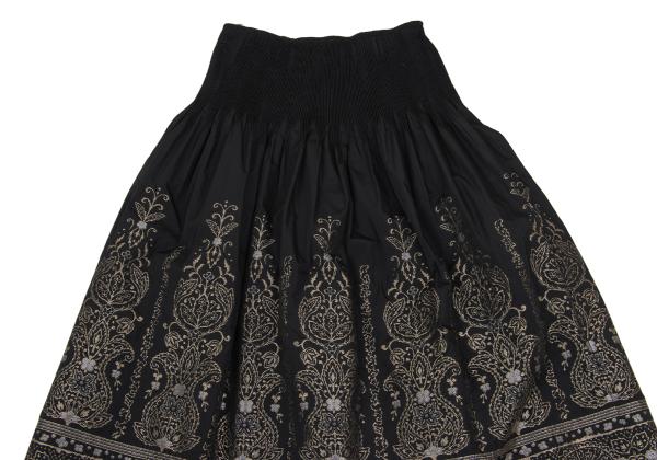 HIROKO BIS Poly Jacquard Pleated Midi Skirt Black Size 9