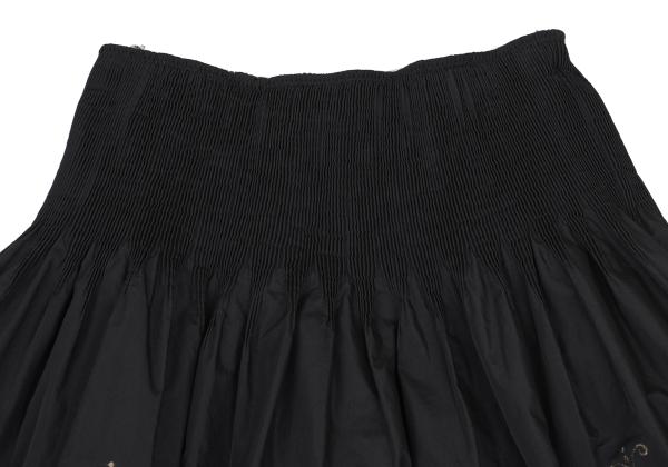 HIROKO BIS Poly Jacquard Pleated Midi Skirt Black Size 9