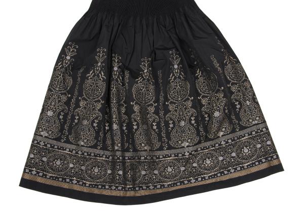 HIROKO BIS Poly Jacquard Pleated Midi Skirt Black Size 9