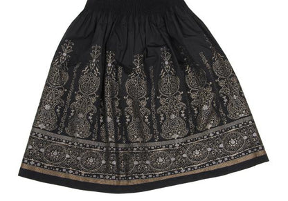HIROKO BIS Poly Jacquard Pleated Midi Skirt Black Size 9