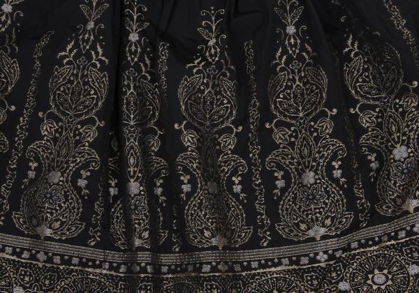 HIROKO BIS Poly Jacquard Pleated Midi Skirt Black Size 9