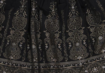 HIROKO BIS Poly Jacquard Pleated Midi Skirt Black Size 9