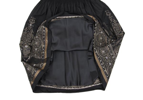 HIROKO BIS Poly Jacquard Pleated Midi Skirt Black Size 9