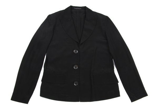 Y's Rayon Silk Peaked Lapel Jacket Black Size 4