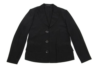 Y's Rayon Silk Peaked Lapel Jacket Black Size 4