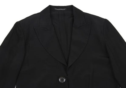 Y's Rayon Silk Peaked Lapel Jacket Black Size 4