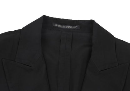Y's Rayon Silk Peaked Lapel Jacket Black Size 4