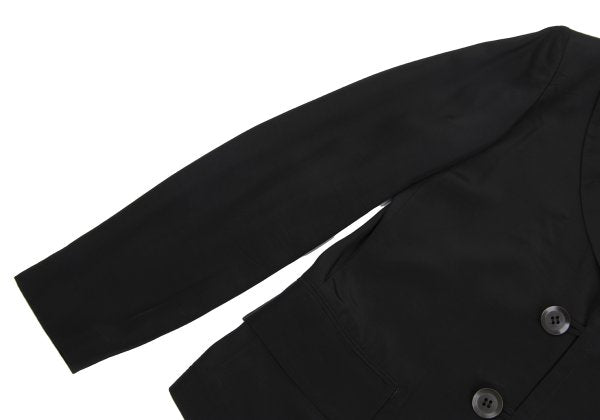Y's Rayon Silk Peaked Lapel Jacket Black Size 4