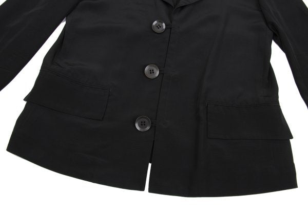 Y's Rayon Silk Peaked Lapel Jacket Black Size 4