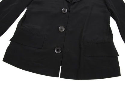 Y's Rayon Silk Peaked Lapel Jacket Black Size 4