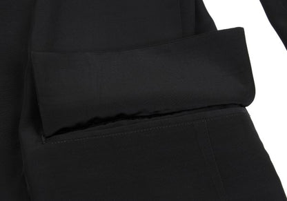 Y's Rayon Silk Peaked Lapel Jacket Black Size 4