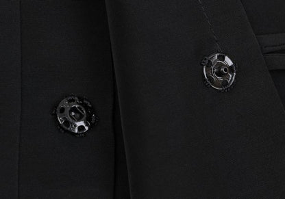 Y's Rayon Silk Peaked Lapel Jacket Black Size 4