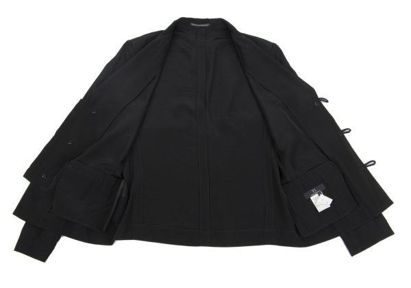 Y's Rayon Silk Peaked Lapel Jacket Black Size 4