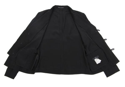 Y's Rayon Silk Peaked Lapel Jacket Black Size 4