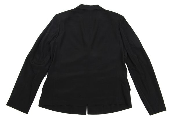 Y's Rayon Silk Peaked Lapel Jacket Black Size 4