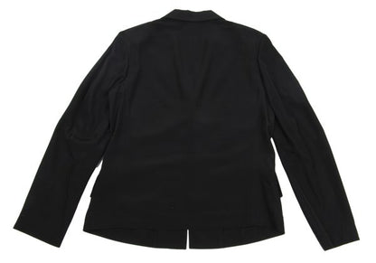 Y's Rayon Silk Peaked Lapel Jacket Black Size 4