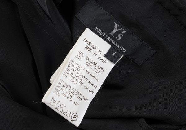 Y's Rayon Silk Peaked Lapel Jacket Black Size 4