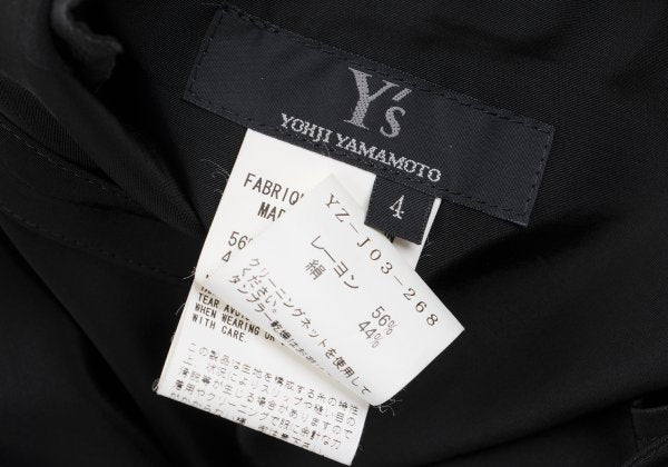 Y's Rayon Silk Peaked Lapel Jacket Black Size 4