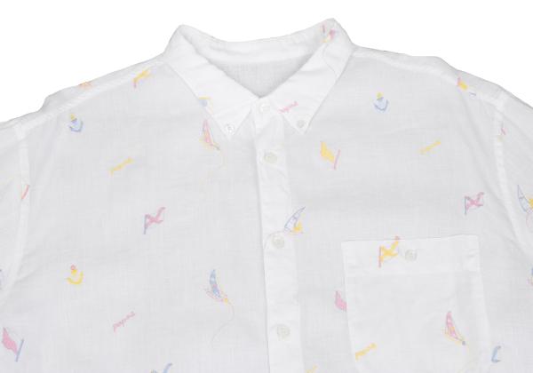 Papas Marine Embroidered Linen Short Sleeve Shirt Size 50L
