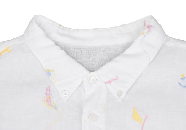Papas Marine Embroidered Linen Short Sleeve Shirt Size 50L