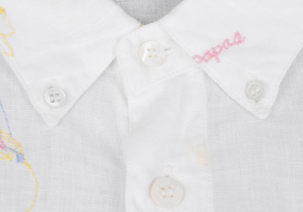 Papas Marine Embroidered Linen Short Sleeve Shirt Size 50L