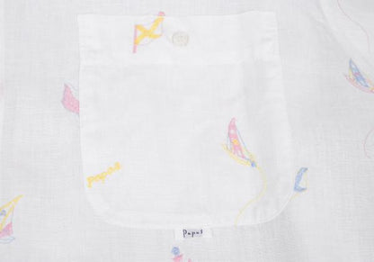 Papas Marine Embroidered Linen Short Sleeve Shirt Size 50L