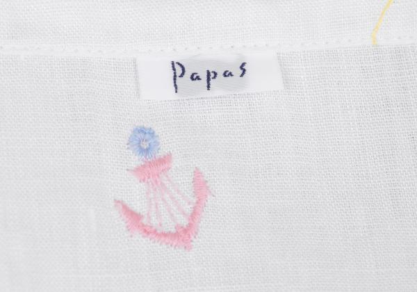 Papas Marine Embroidered Linen Short Sleeve Shirt Size 50L