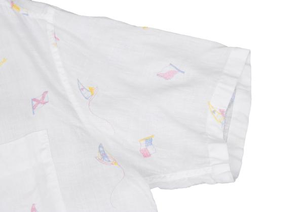 Papas Marine Embroidered Linen Short Sleeve Shirt Size 50L