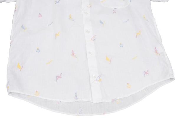 Papas Marine Embroidered Linen Short Sleeve Shirt Size 50L