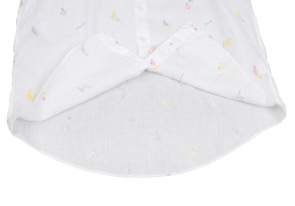 Papas Marine Embroidered Linen Short Sleeve Shirt Size 50L