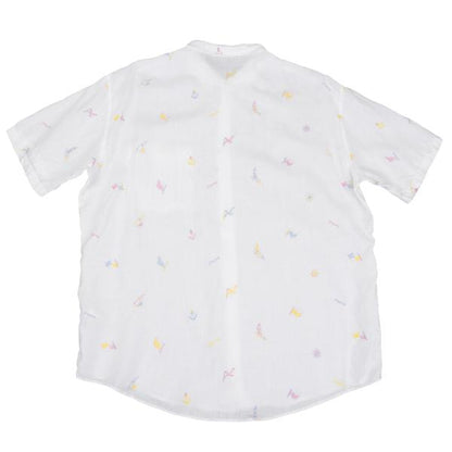 Papas Marine Embroidered Linen Short Sleeve Shirt Size 50L