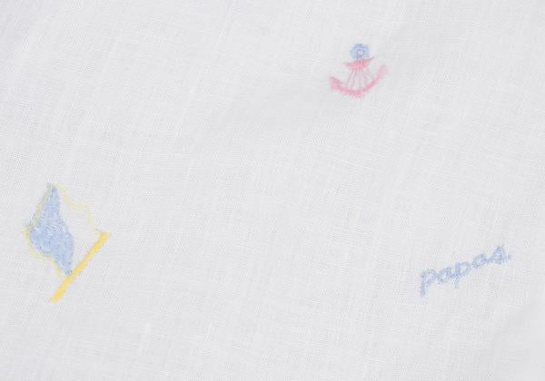 Papas Marine Embroidered Linen Short Sleeve Shirt Size 50L