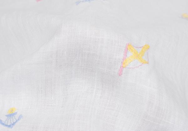Papas Marine Embroidered Linen Short Sleeve Shirt Size 50L