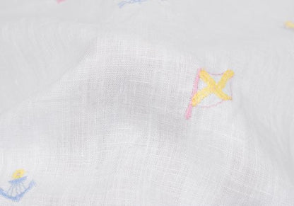 Papas Marine Embroidered Linen Short Sleeve Shirt Size 50L