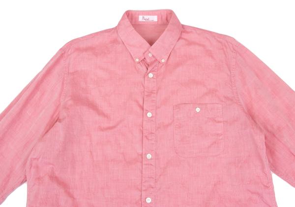 Papas Cotton Dot Weave Design Long Sleeve Shirt Pink Size 50L