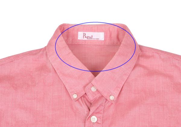 Papas Cotton Dot Weave Design Long Sleeve Shirt Pink Size 50L