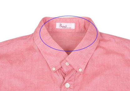 Papas Cotton Dot Weave Design Long Sleeve Shirt Pink Size 50L