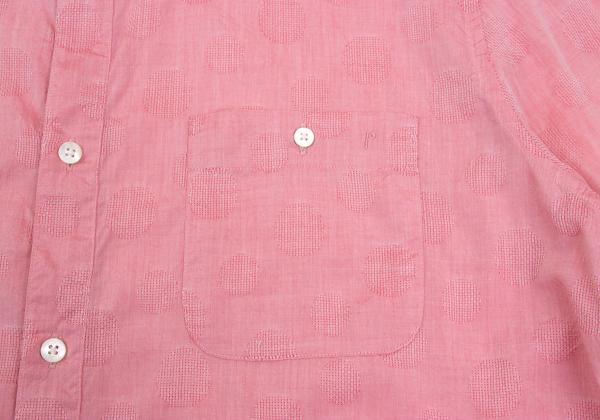 Papas Cotton Dot Weave Design Long Sleeve Shirt Pink Size 50L