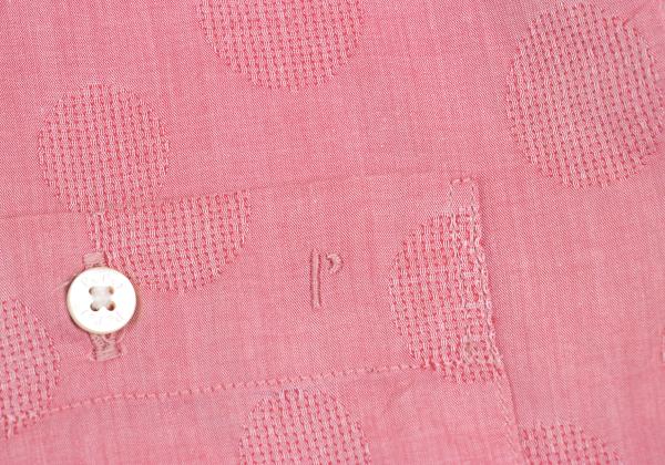 Papas Cotton Dot Weave Design Long Sleeve Shirt Pink Size 50L