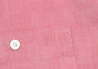 Papas Cotton Dot Weave Design Long Sleeve Shirt Pink Size 50L