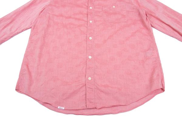 Papas Cotton Dot Weave Design Long Sleeve Shirt Pink Size 50L
