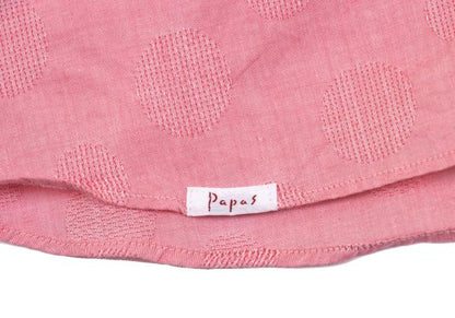 Papas Cotton Dot Weave Design Long Sleeve Shirt Pink Size 50L