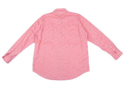 Papas Cotton Dot Weave Design Long Sleeve Shirt Pink Size 50L