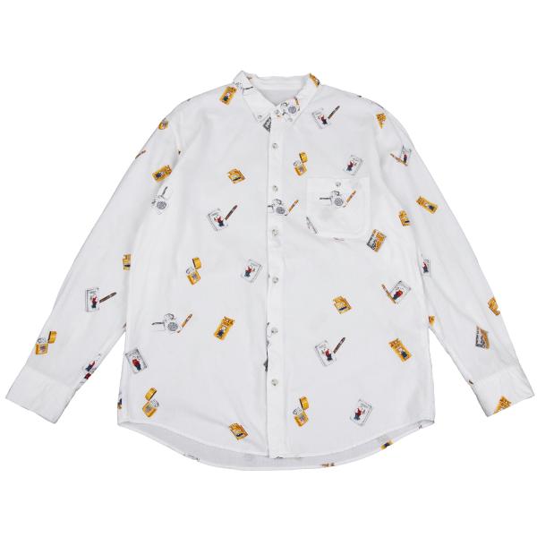 Papas Zippo Bear Print Long Sleeve Shirt Size 50L