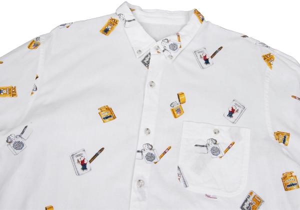 Papas Zippo Bear Print Long Sleeve Shirt Size 50L